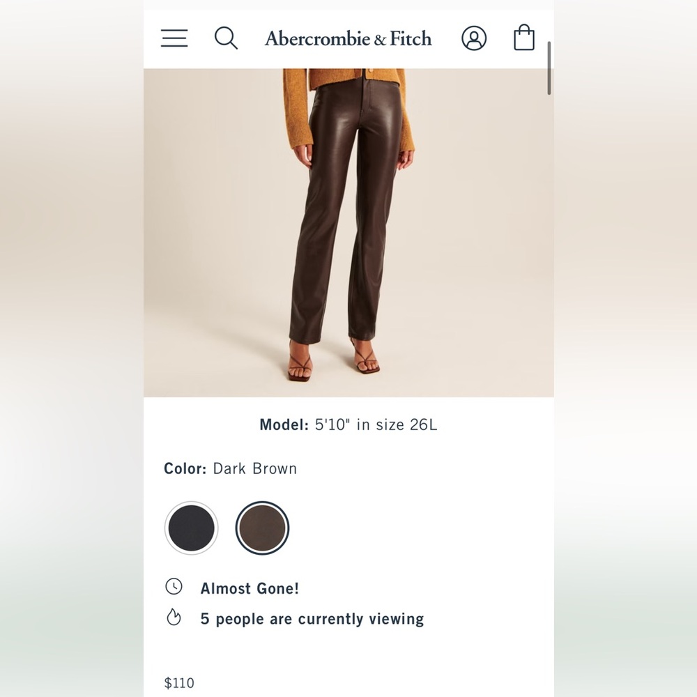 Abercrombie & Fitch Brown Straight Leg Pants